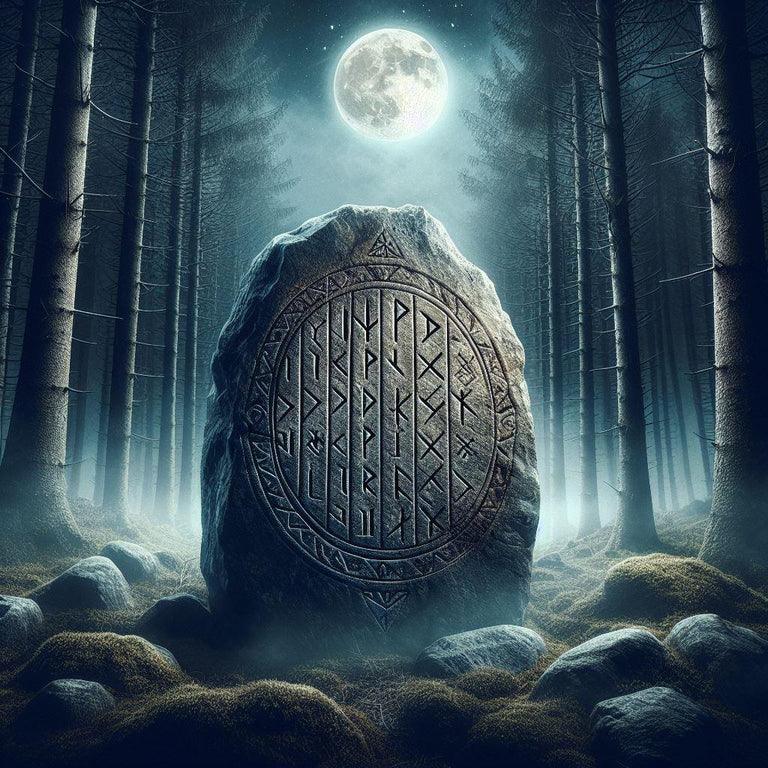 futhark gravé sur une roche
