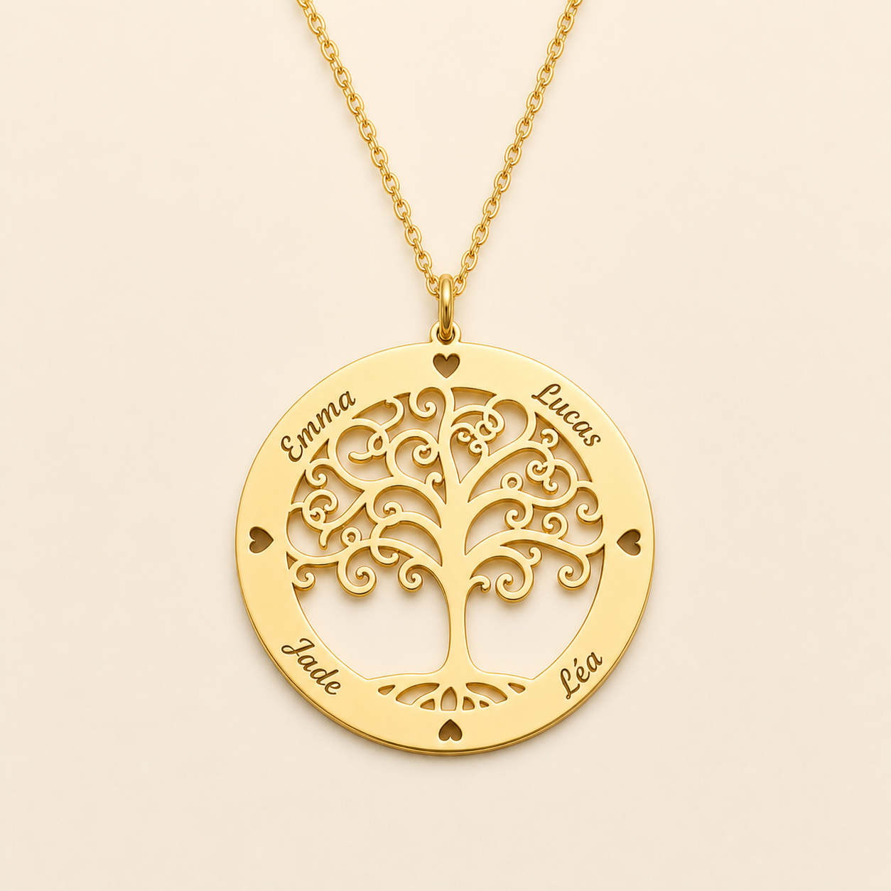Collier Arbre de Vie personnalisé en finition dorée