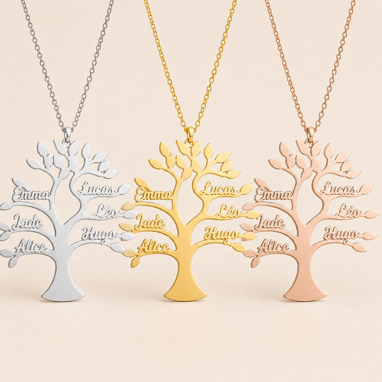 Collier Arbre de Vie personnalisé disponible en trois finitions