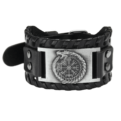 Bracelet avec Ægishjálmur central entouré d’un serpent
